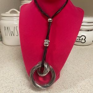 Orion London Silver & Black Orion Statement Necklace